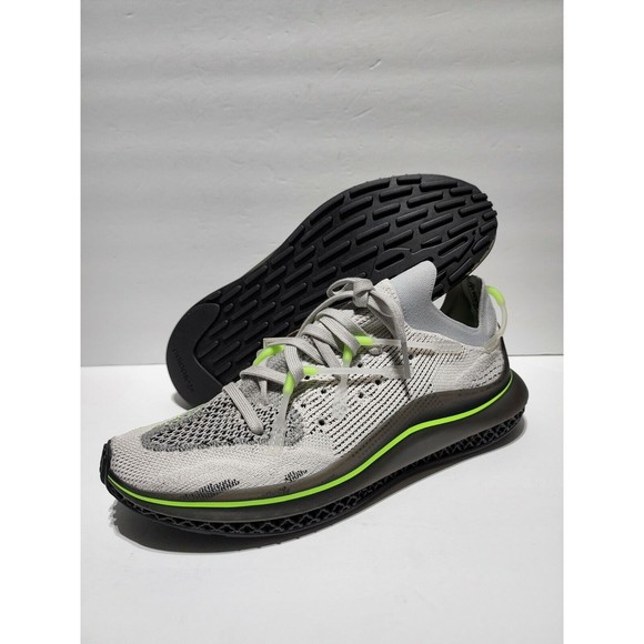 Size 11 ADIDAS 4D FUSION PRIMEKNIT H04511 GREY GREEN RUNNING SHOES SNEAKERS MENS - Picture 1 of 12